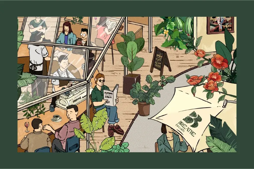 餐厅场景插画